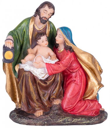 Dekorácia MagicHome Vianoce, Svätá rodinka, polyresin, 12,5 cm