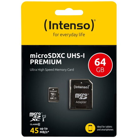 INTENSO Micro SDXC karta 64GB Class10, UHS-1