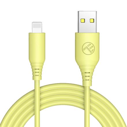 TELLUR Silicone, Kábel, USB/Lightning, 1m, yellow